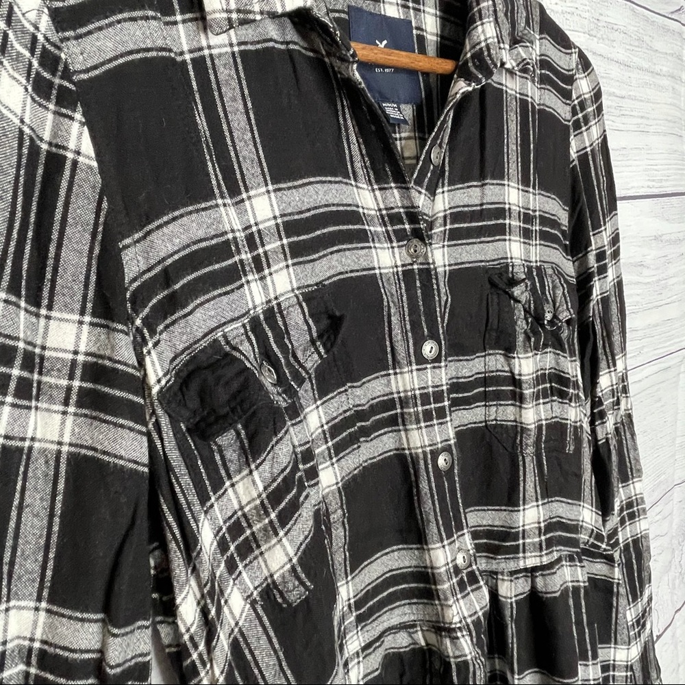 American Eagle outfitters black plaid dress M - Picture 3 of 10